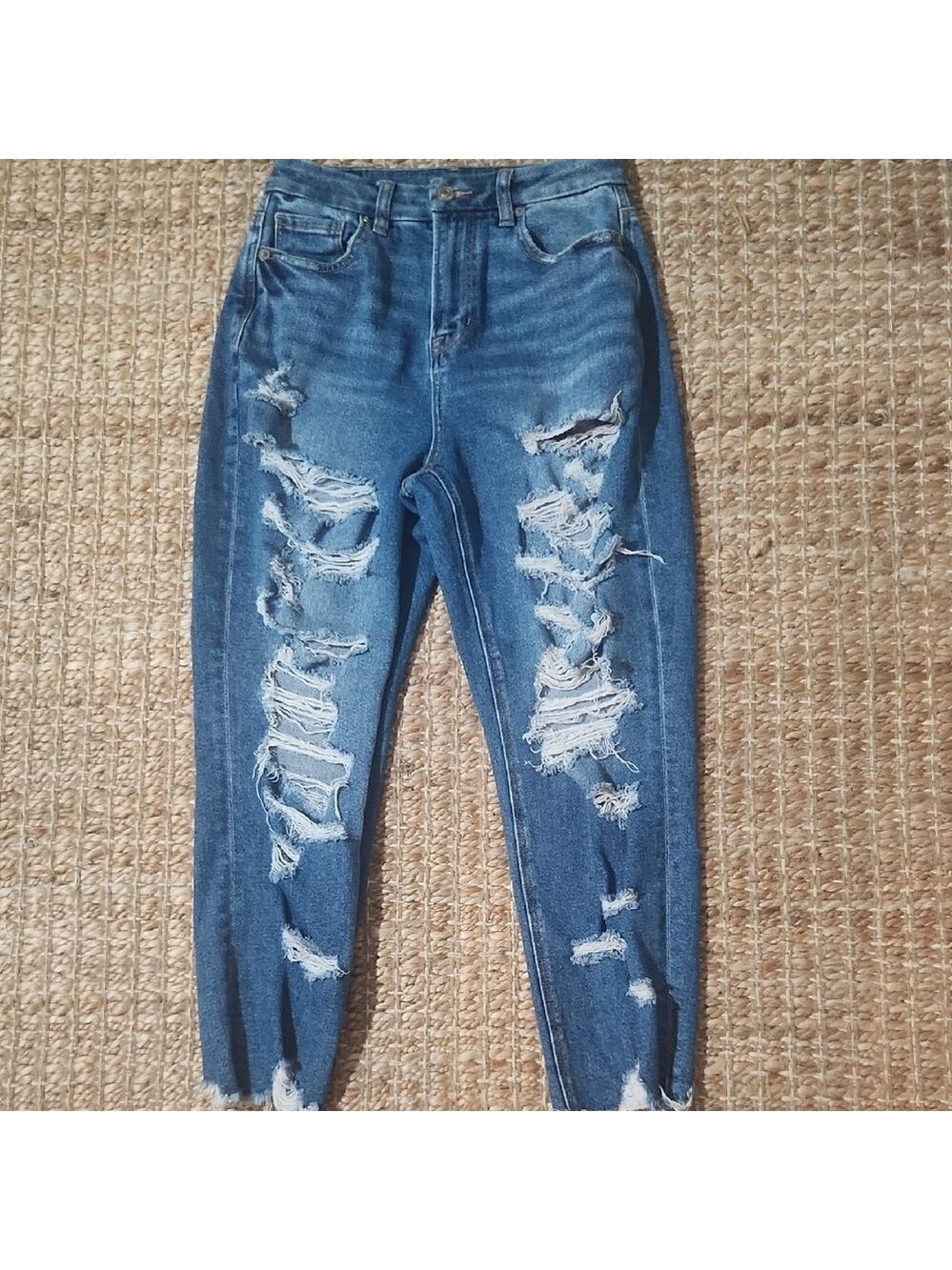 American Eagle Outfitters Ripped Blue Boyfriend Jeans